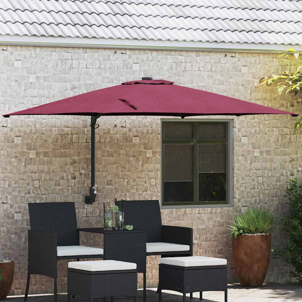 Garden Parasol Bordeaux Red 248.5 x 247.5 x 160 cm
