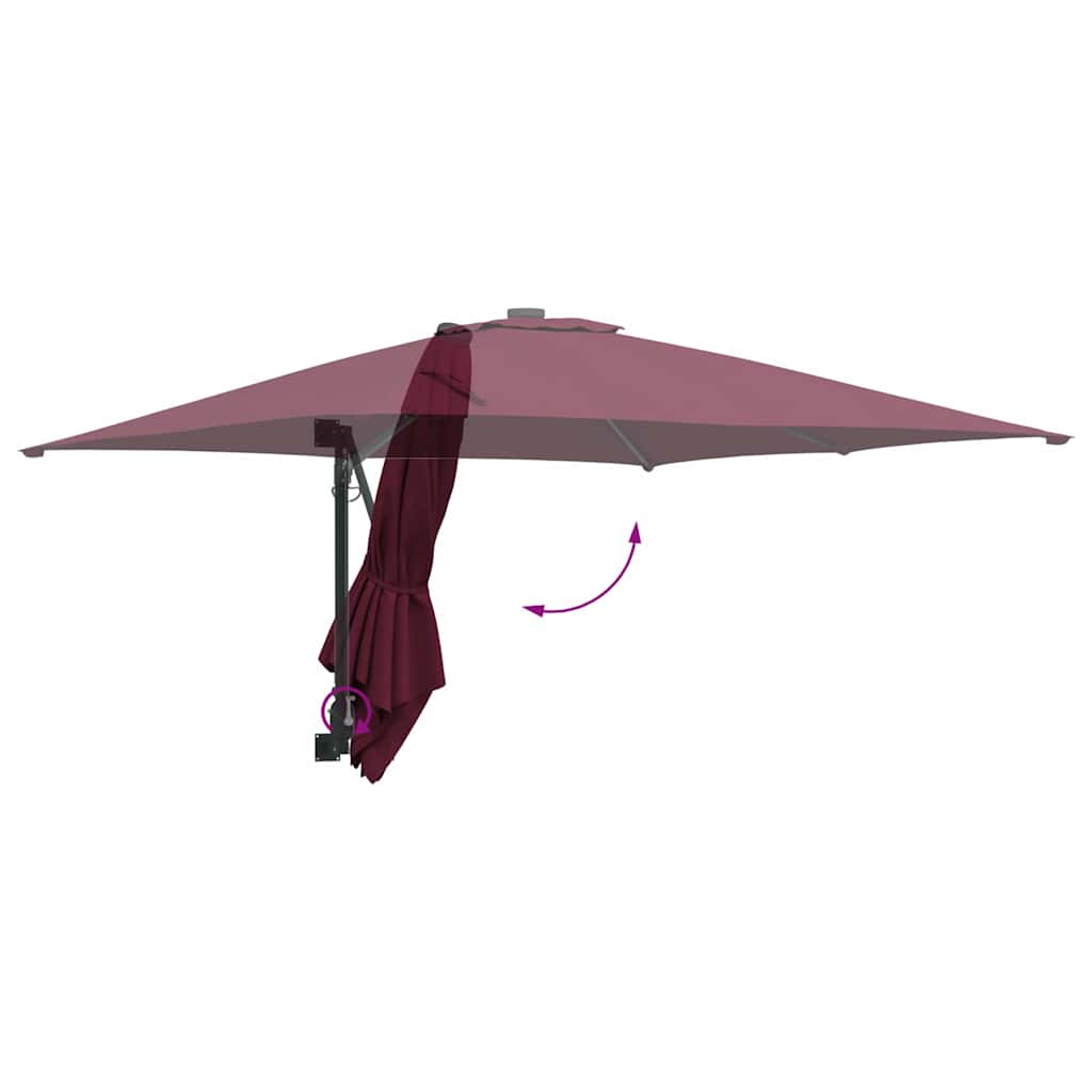 Garden Parasol Bordeaux Red 248.5 x 247.5 x 160 cm