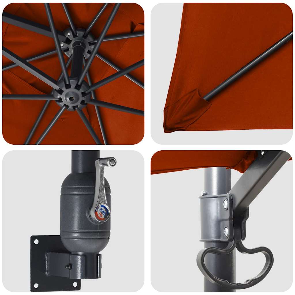 Garden Parasol Terracotta 248.5 x 247.5 x 160 cm