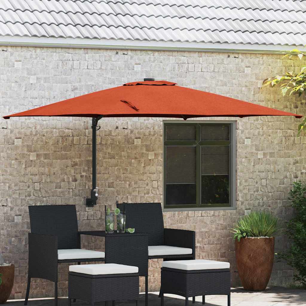 Garden Parasol Terracotta 248.5 x 247.5 x 160 cm