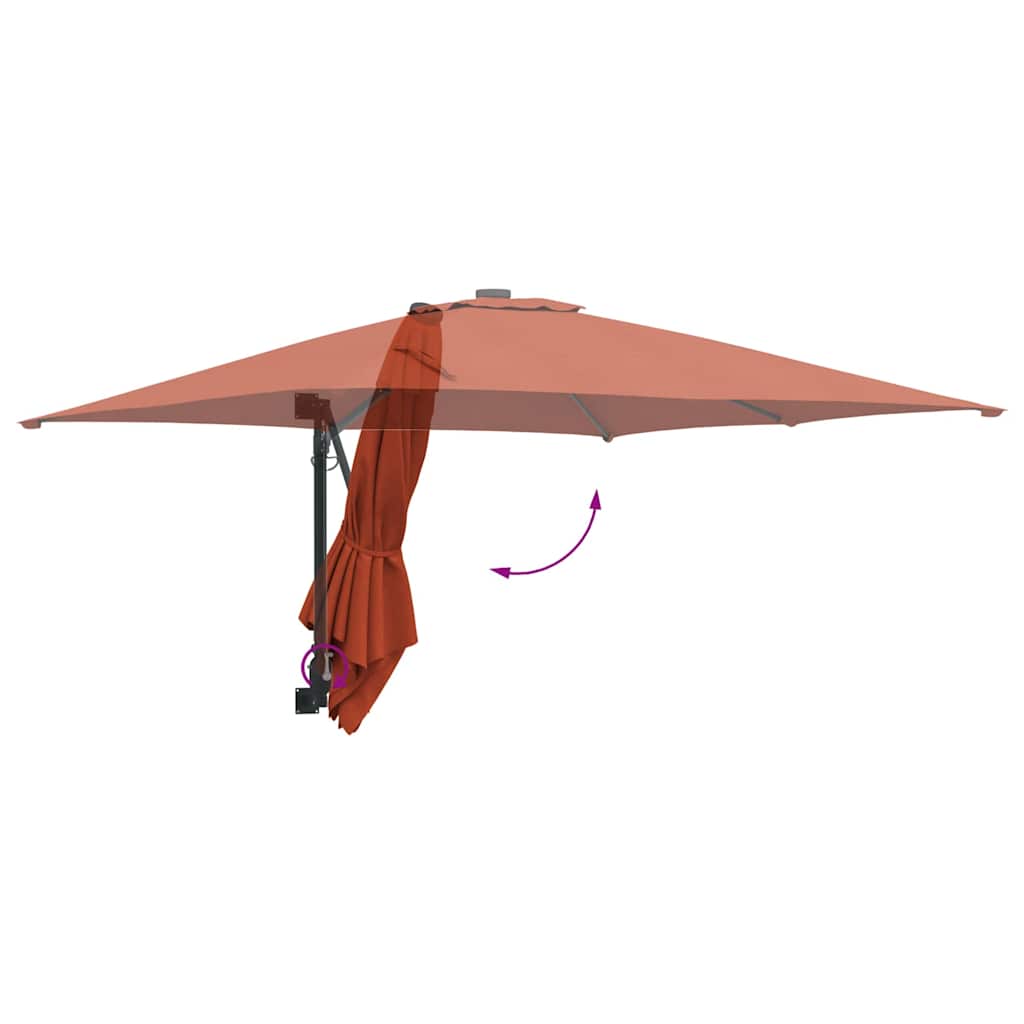 Garden Parasol Terracotta 248.5 x 247.5 x 160 cm