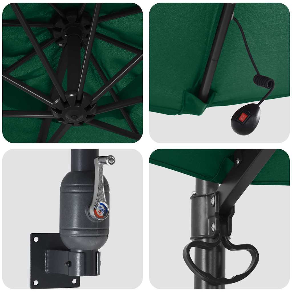 Garden Parasol Green 248 x 248 x 148 cm Polyester and Steel