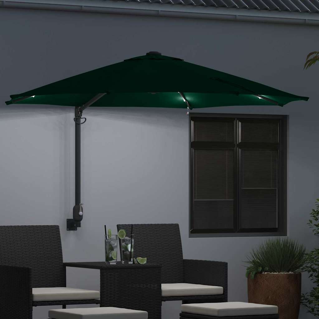 Garden Parasol Green 248 x 248 x 148 cm Polyester and Steel