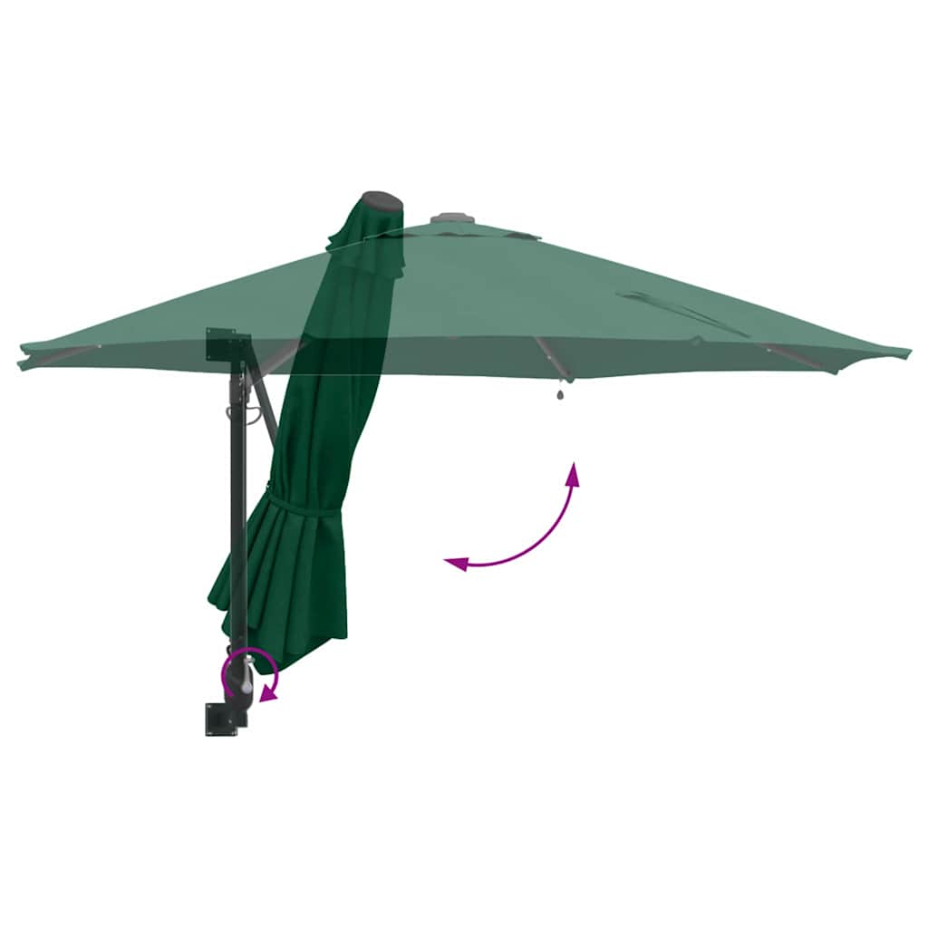 Garden Parasol Green 248 x 248 x 148 cm Polyester and Steel