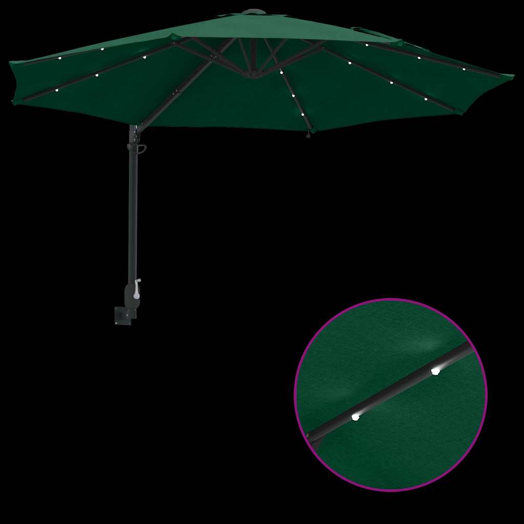 Garden Parasol Green 248 x 248 x 148 cm Polyester and Steel