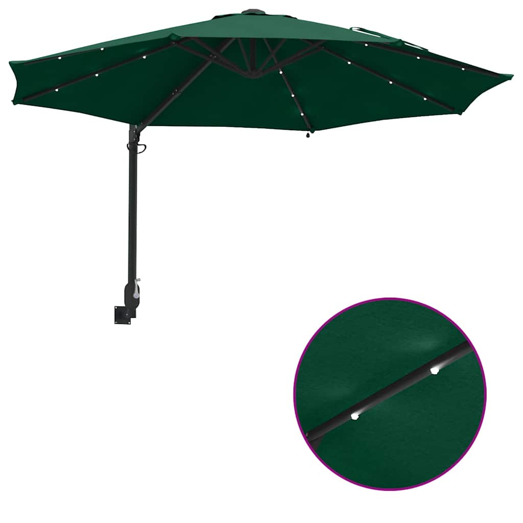 Garden Parasol Green 248 x 248 x 148 cm Polyester and Steel