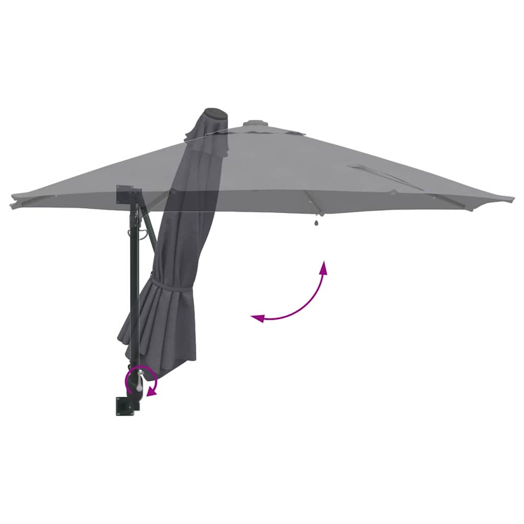 Garden Parasol Manual Anthracite 248 x 248 x 148 cm