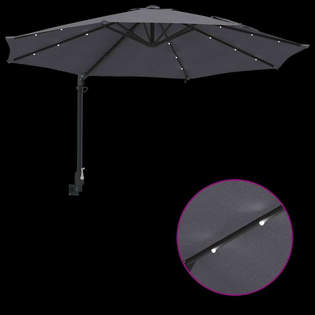 Garden Parasol Manual Anthracite 248 x 248 x 148 cm