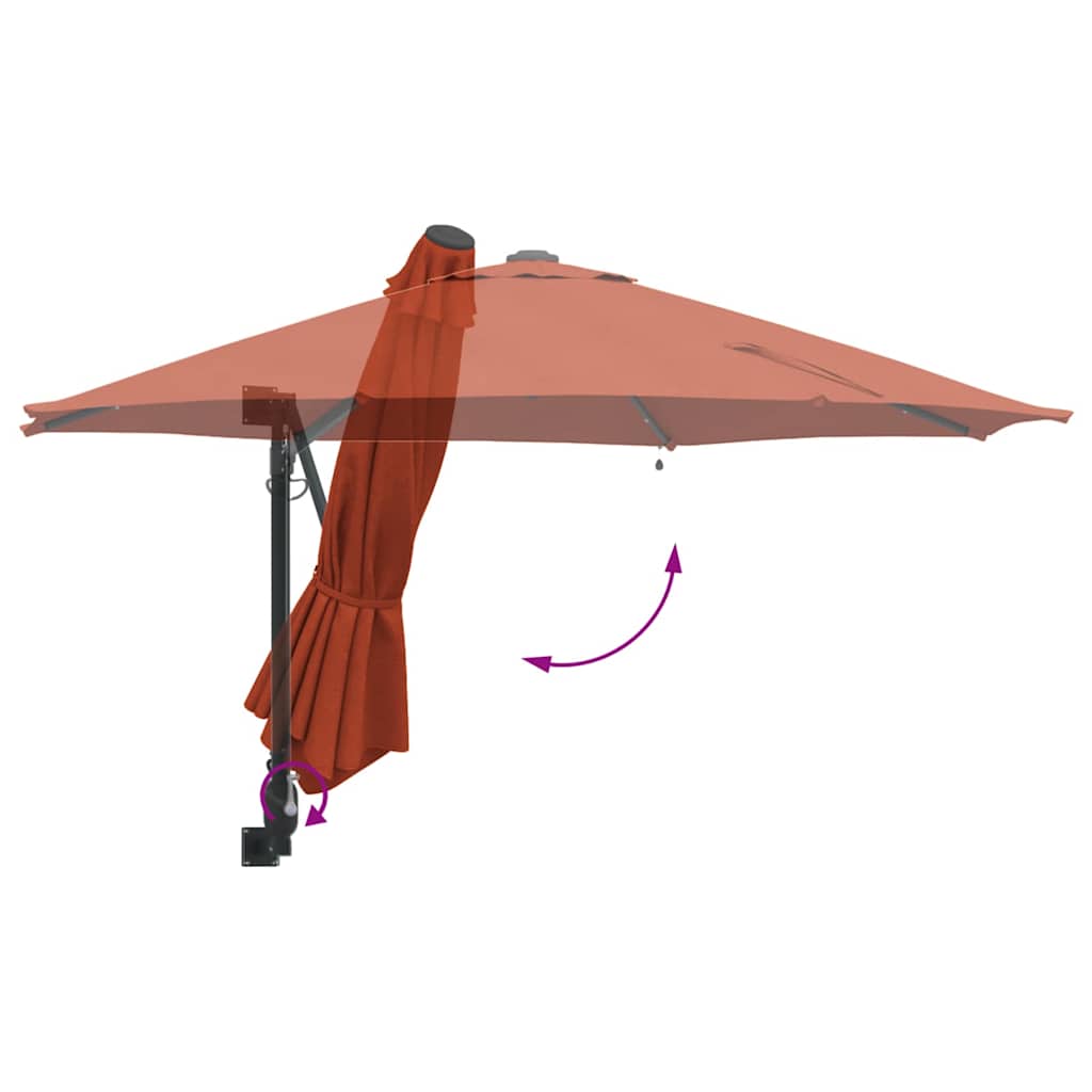 Garden Parasol Manual Terracotta 248 x 248 x 148 cm