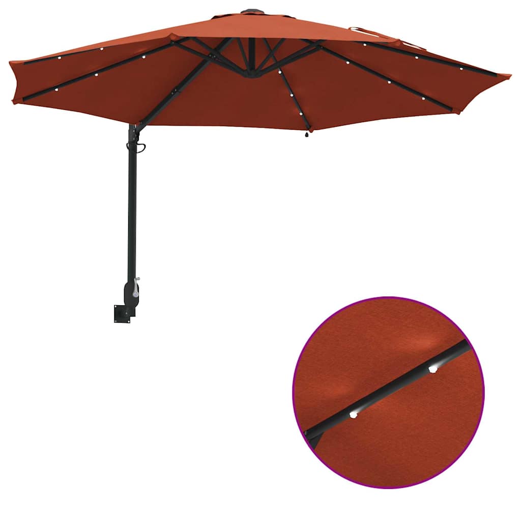 Garden Parasol Manual Terracotta 248 x 248 x 148 cm