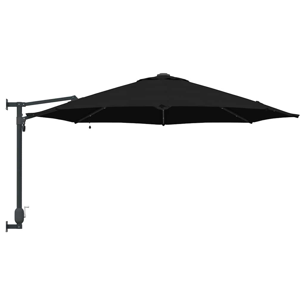 Garden Parasol Black 248 x 248 x 148 cm Polyester and Steel