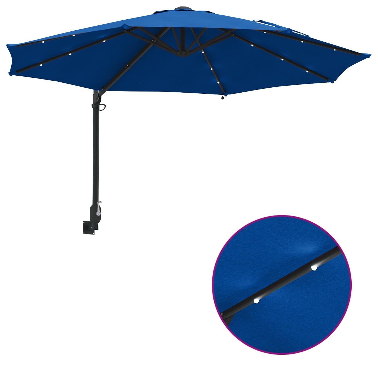 Garden Parasol Azurblau 248 x 248 x 148 cm Polyester and Steel