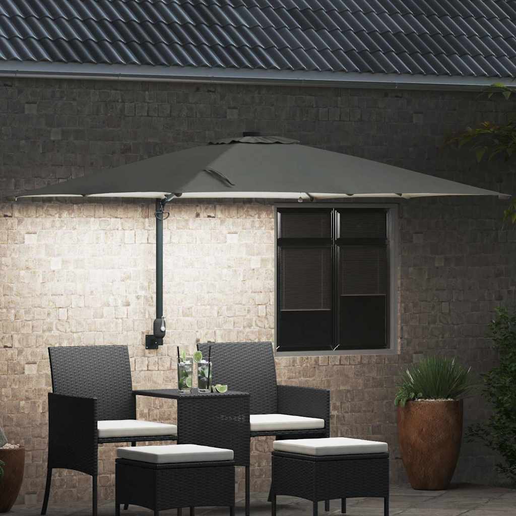 Garden Parasol Sand 248.5 x 247.5 x 160 cm Polyester and Steel