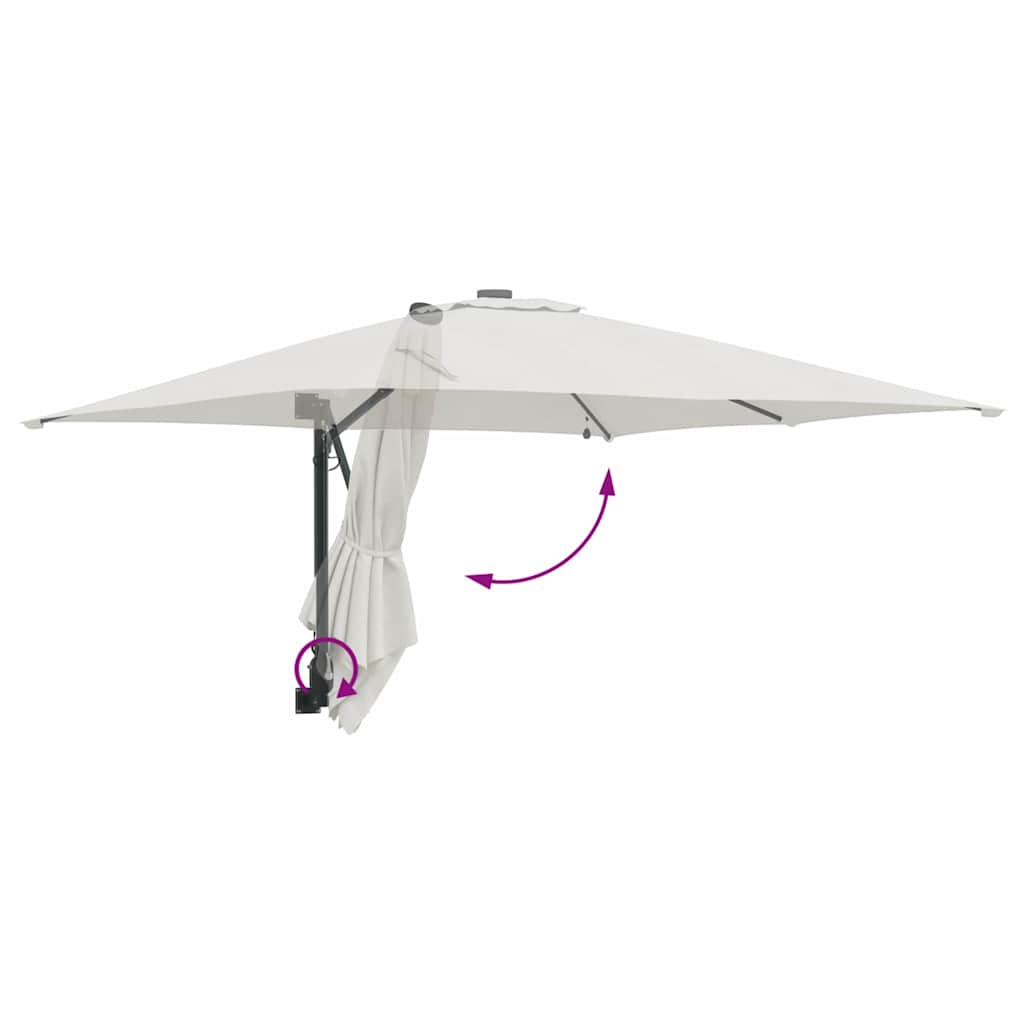 Garden Parasol Sand 248.5 x 247.5 x 160 cm Polyester and Steel