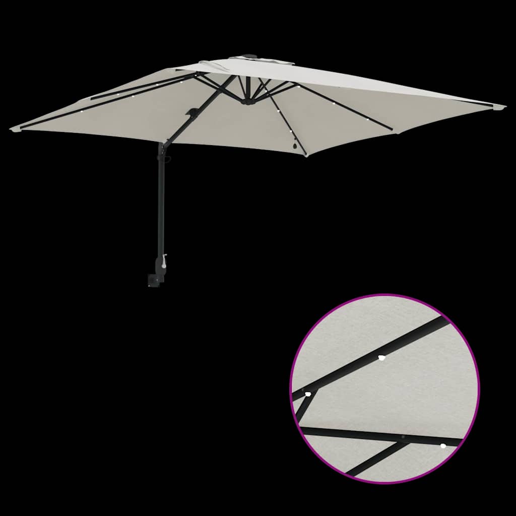 Garden Parasol Sand 248.5 x 247.5 x 160 cm Polyester and Steel