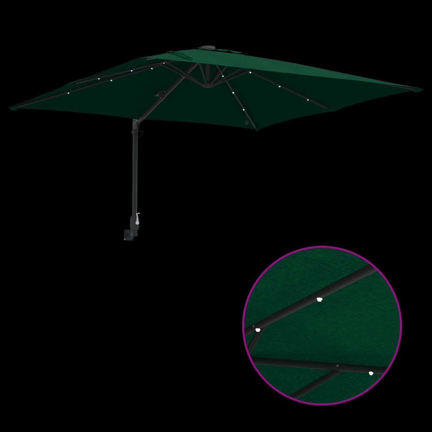 Garden Parasol Green 248.5 x 247.5 x 160 cm Polyester and Steel