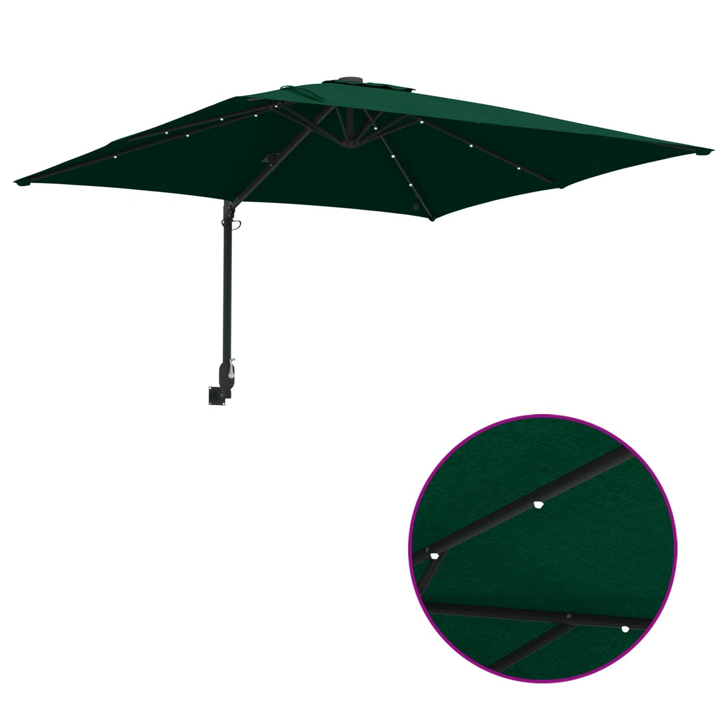 Garden Parasol Green 248.5 x 247.5 x 160 cm Polyester and Steel