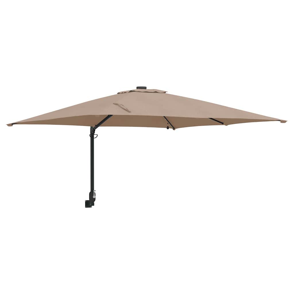 Garden Parasol Taupe 248.5 x 247.5 x 160 cm Polyester and Steel