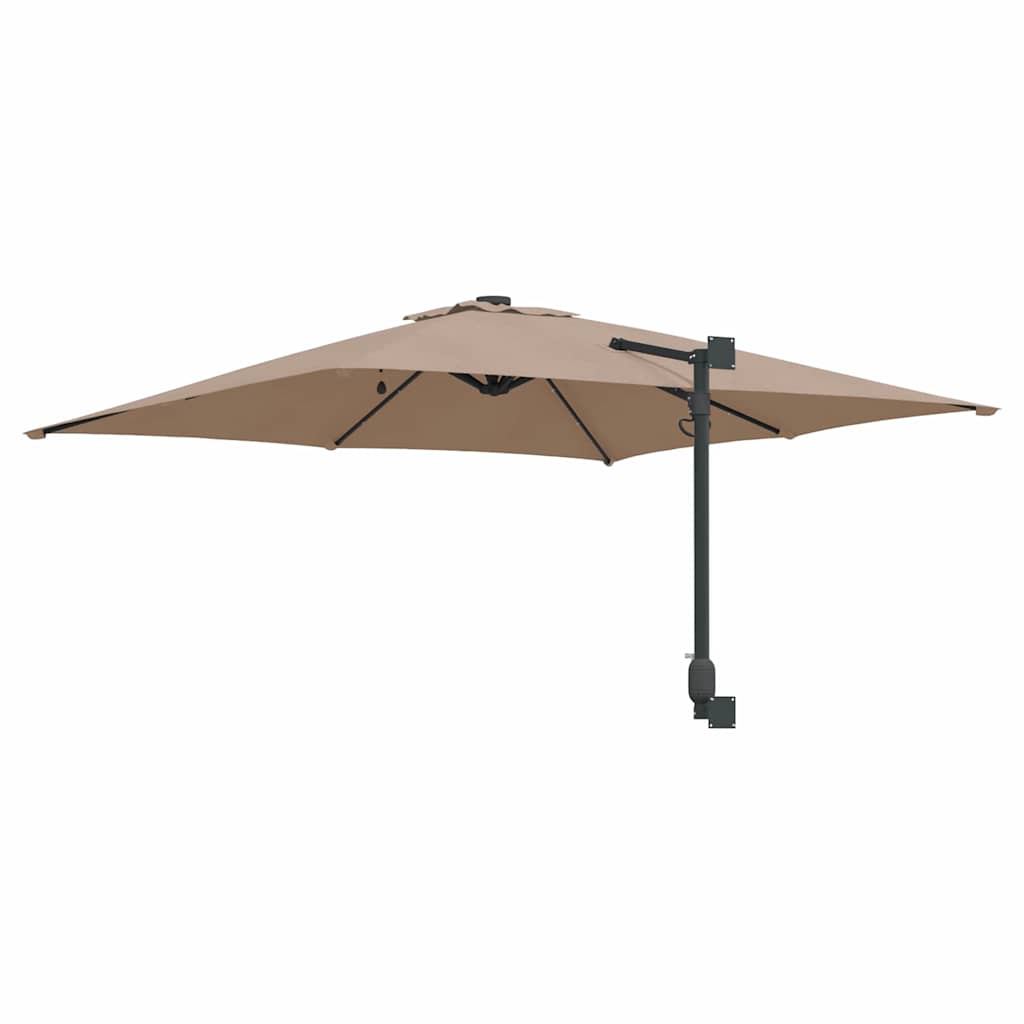 Garden Parasol Taupe 248.5 x 247.5 x 160 cm Polyester and Steel