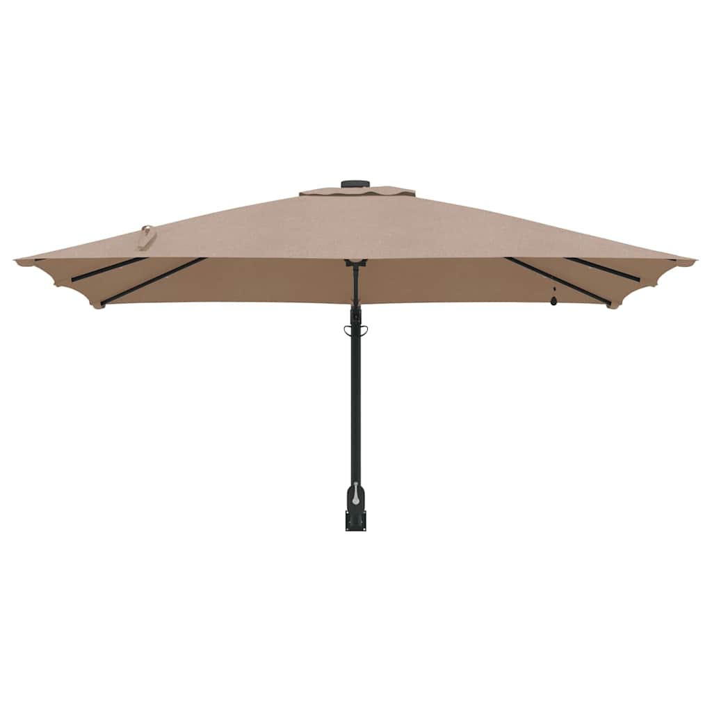 Garden Parasol Taupe 248.5 x 247.5 x 160 cm Polyester and Steel