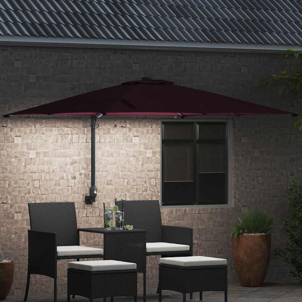 Garden Parasol Bordeaux Red 248.5 x 247.5 x 160 cm