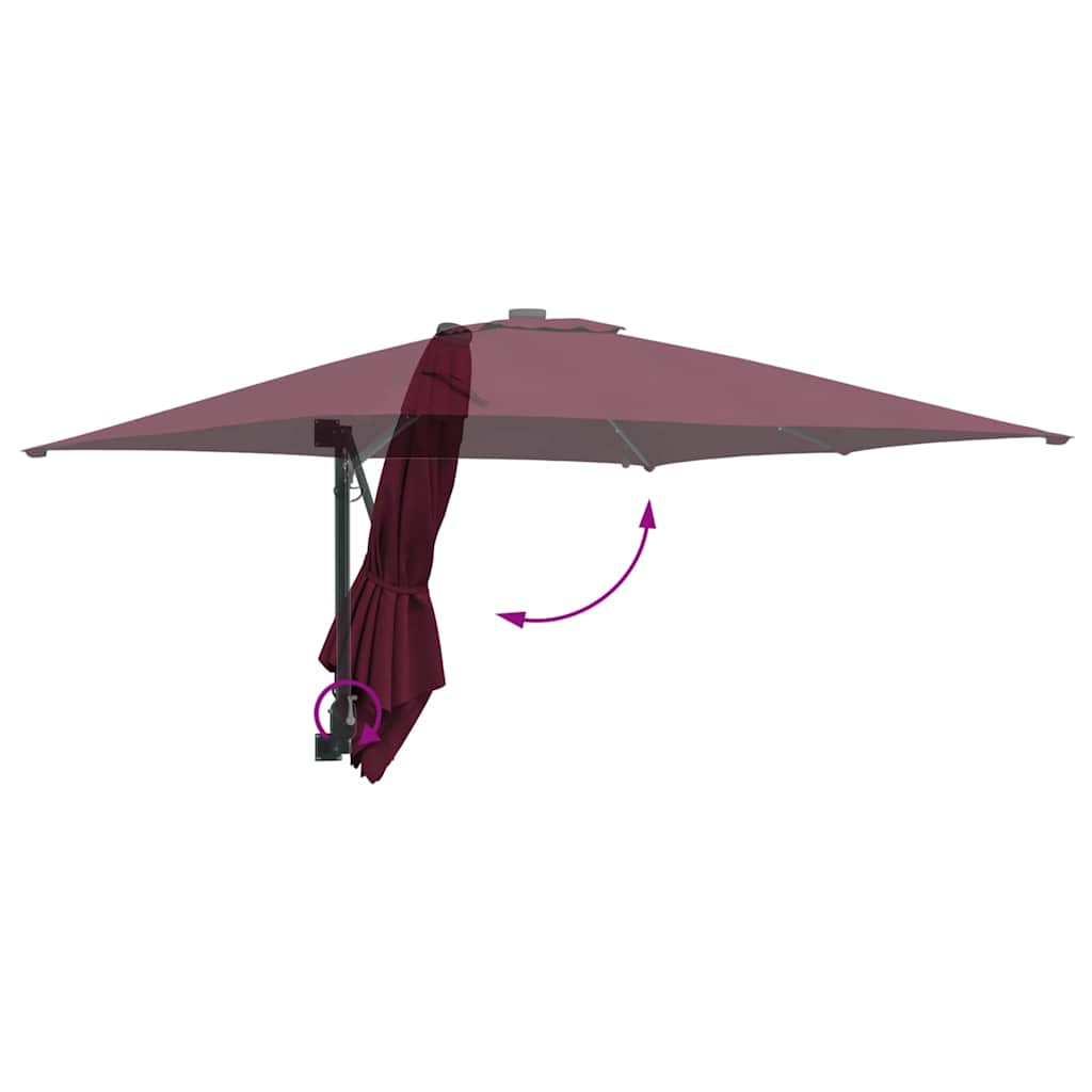 Garden Parasol Bordeaux Red 248.5 x 247.5 x 160 cm