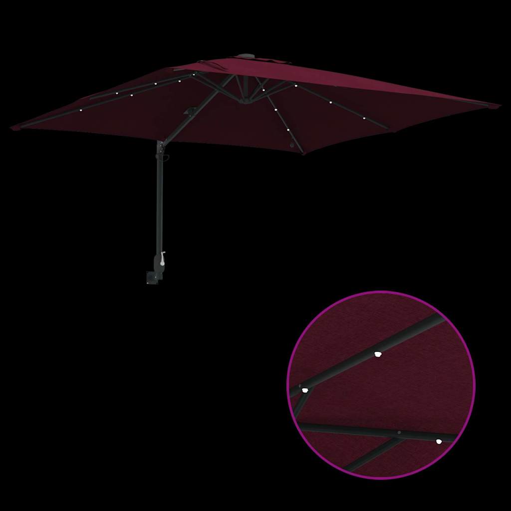 Garden Parasol Bordeaux Red 248.5 x 247.5 x 160 cm