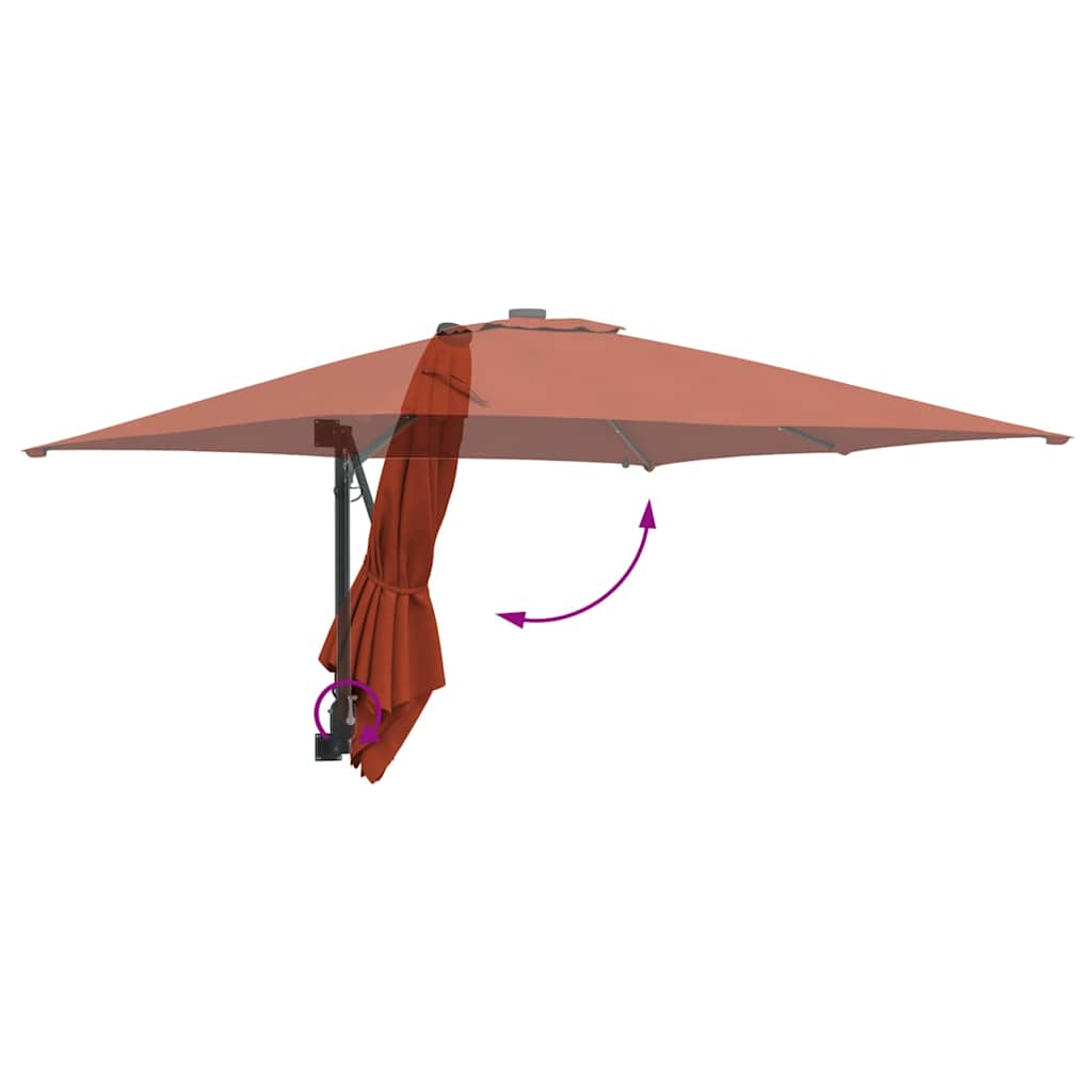 Garden Parasol Terracotta 248.5 x 247.5 x 160 cm