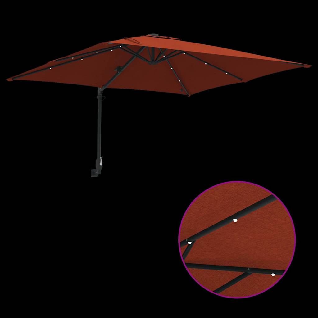 Garden Parasol Terracotta 248.5 x 247.5 x 160 cm