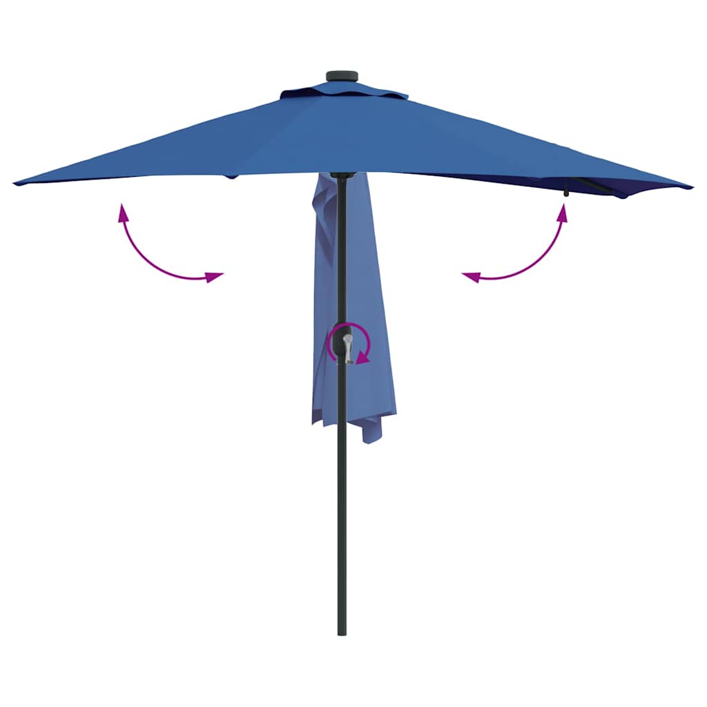 Garden Parasol 294 x 150 x 223 cm Polyester and Steel Azurblau