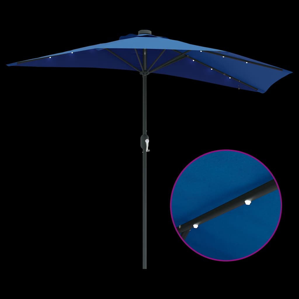 Garden Parasol 294 x 150 x 223 cm Polyester and Steel Azurblau