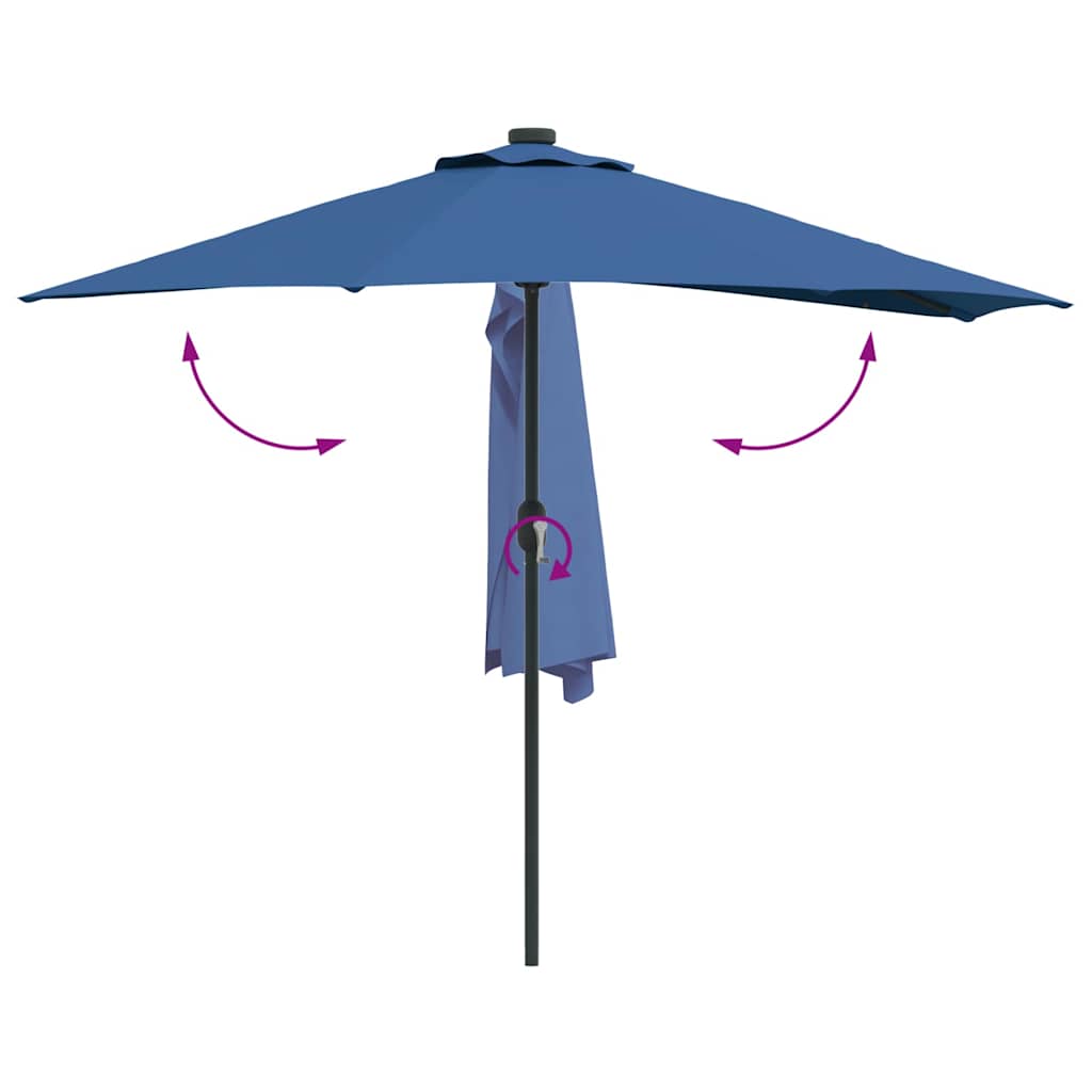 Garden Parasol 294 x 150 x 224 cm Polyester and Steel Azurblau