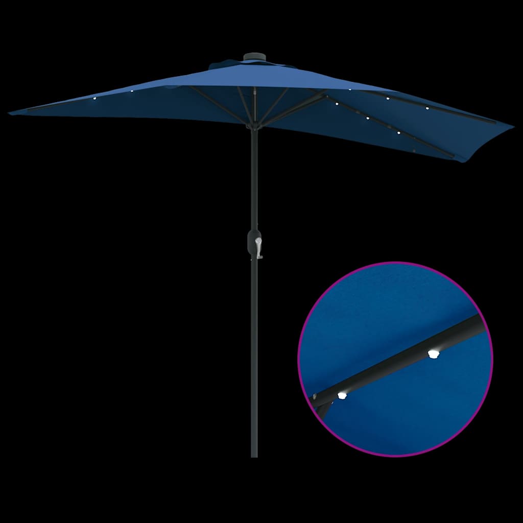 Garden Parasol 294 x 150 x 224 cm Polyester and Steel Azurblau