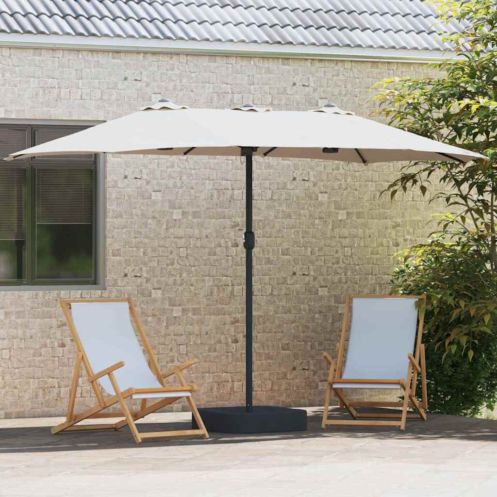 Garden Parasol Sand 385 x 209 x 244 cm Polyester and Steel