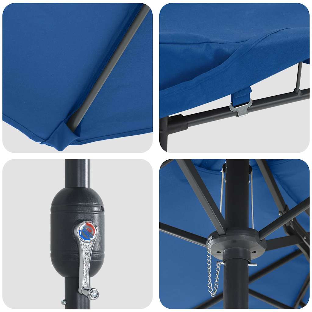 Garden Parasol 385 x 209 x 244 cm Polyester and Steel Azurblau