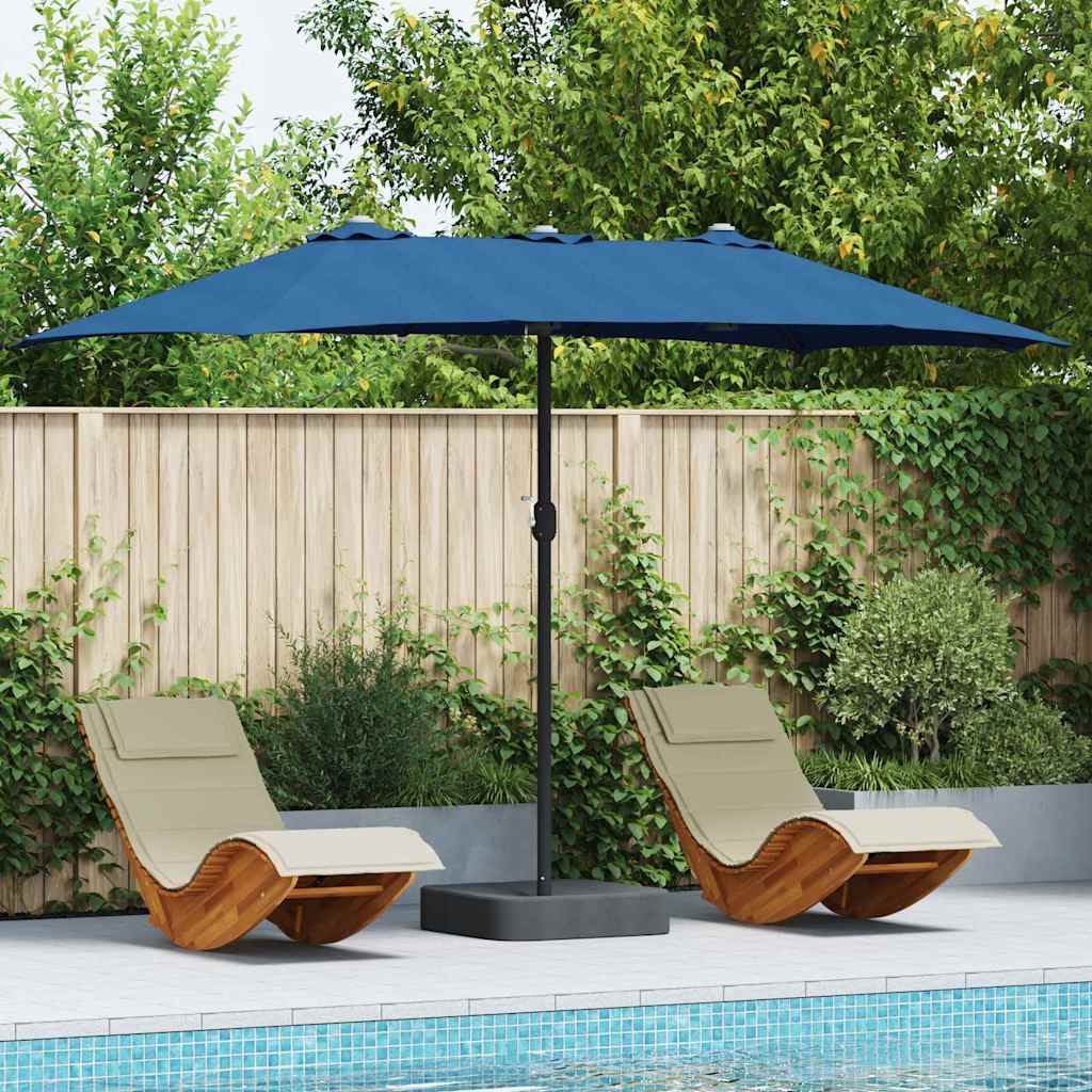 Garden Parasol 385 x 209 x 244 cm Polyester and Steel Azurblau