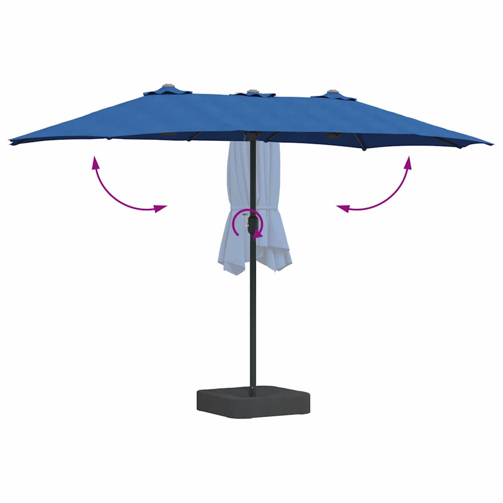 Garden Parasol 385 x 209 x 244 cm Polyester and Steel Azurblau