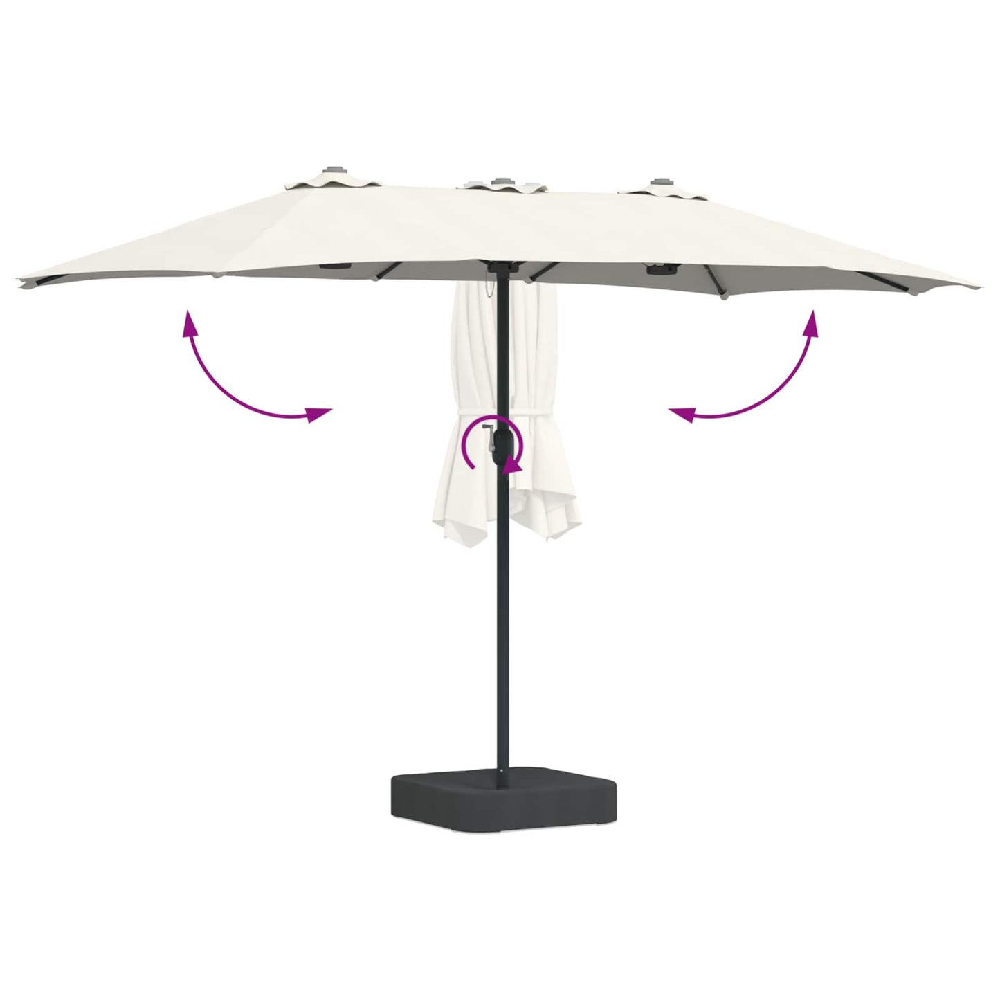 Garden Parasol Sand and Anthracite 385 x 209 x 244 cm Polyester