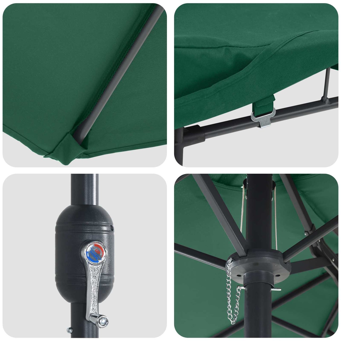 Garden Parasol Green 385 x 209 x 244 cm Polyester