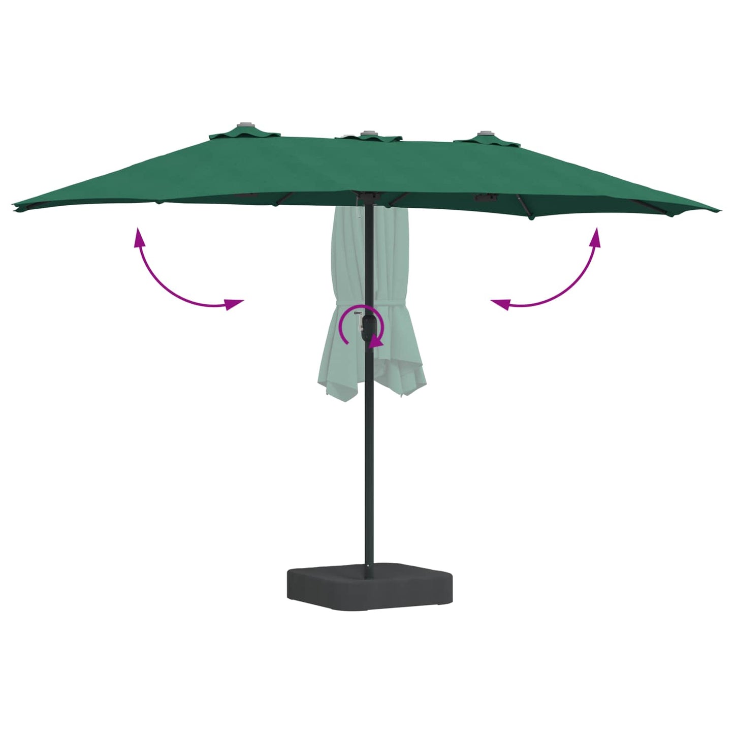 Garden Parasol Green 385 x 209 x 244 cm Polyester