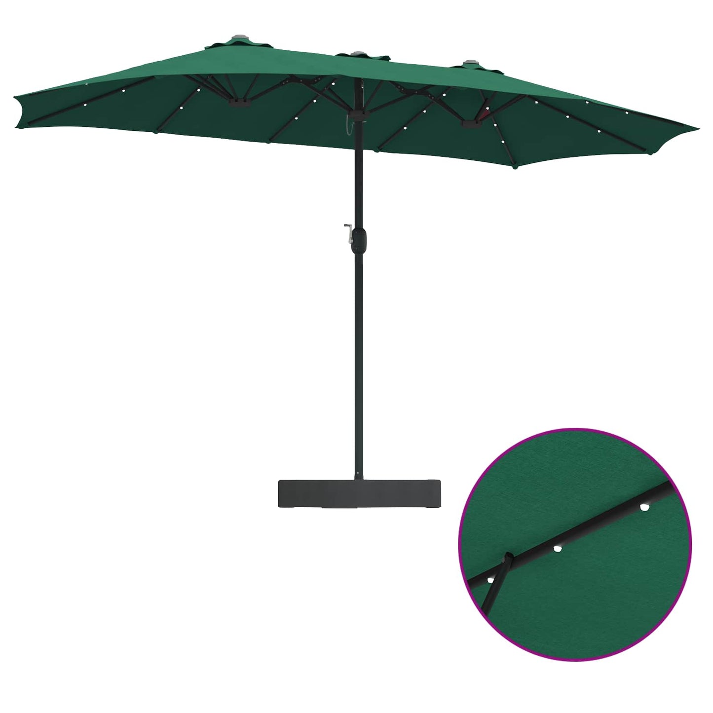Garden Parasol Green 385 x 209 x 244 cm Polyester