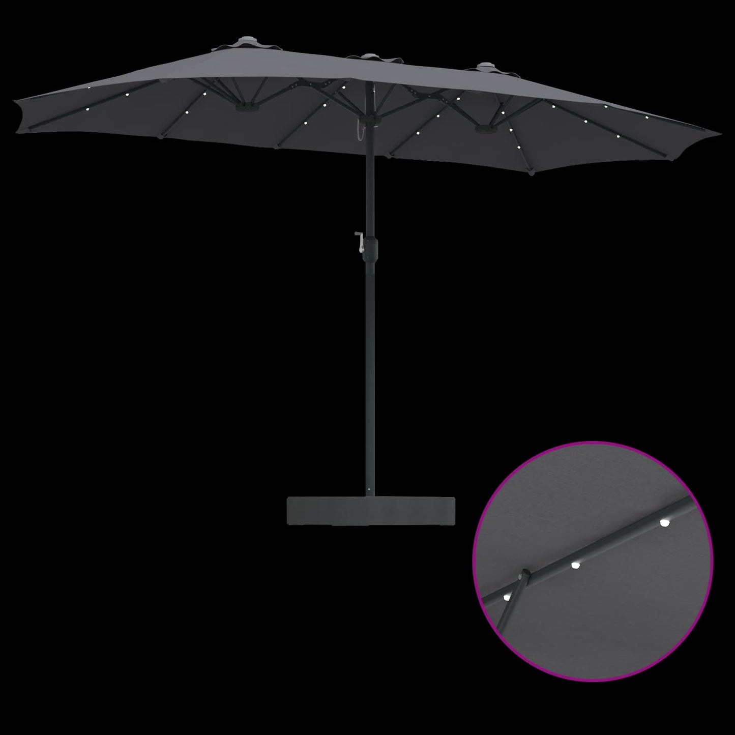 Garden Parasol Anthracite 385 x 209 x 244 cm Polyester
