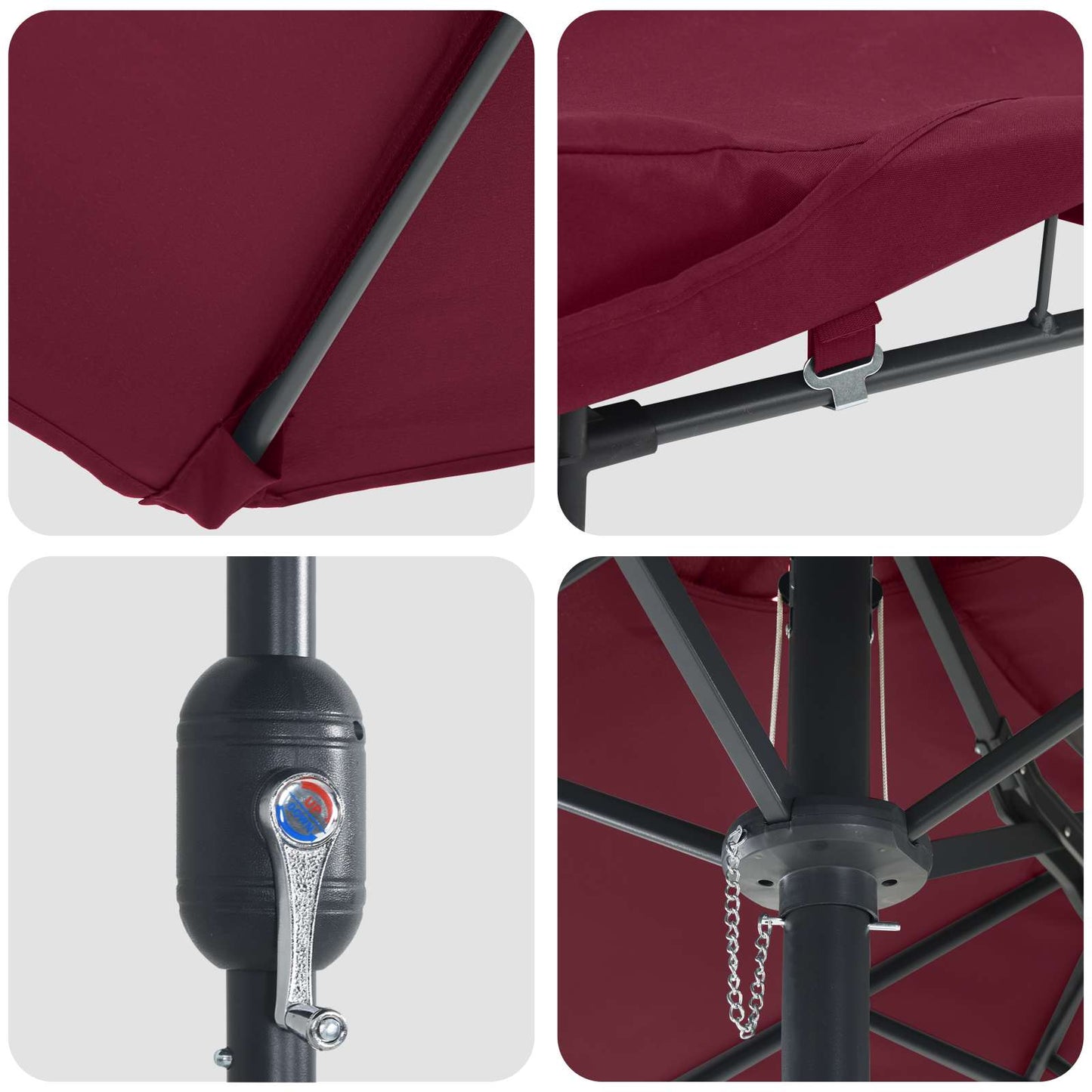 Garden Parasol Bordeaux Red 385 x 209 x 244 cm Polyester