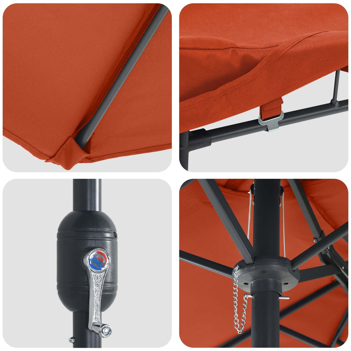 Garden Parasol Terracotta 385 x 209 x 244 cm Polyester