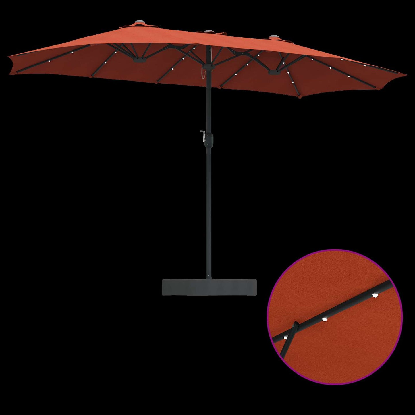 Garden Parasol Terracotta 385 x 209 x 244 cm Polyester