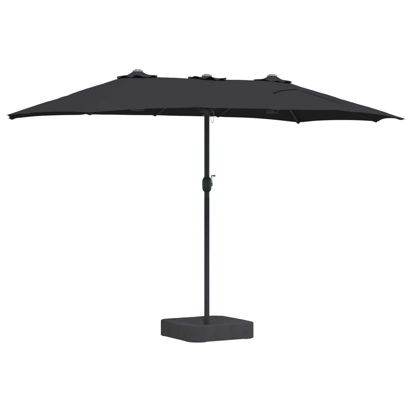 Garden Parasol Black 385 x 209 x 244 cm Polyester