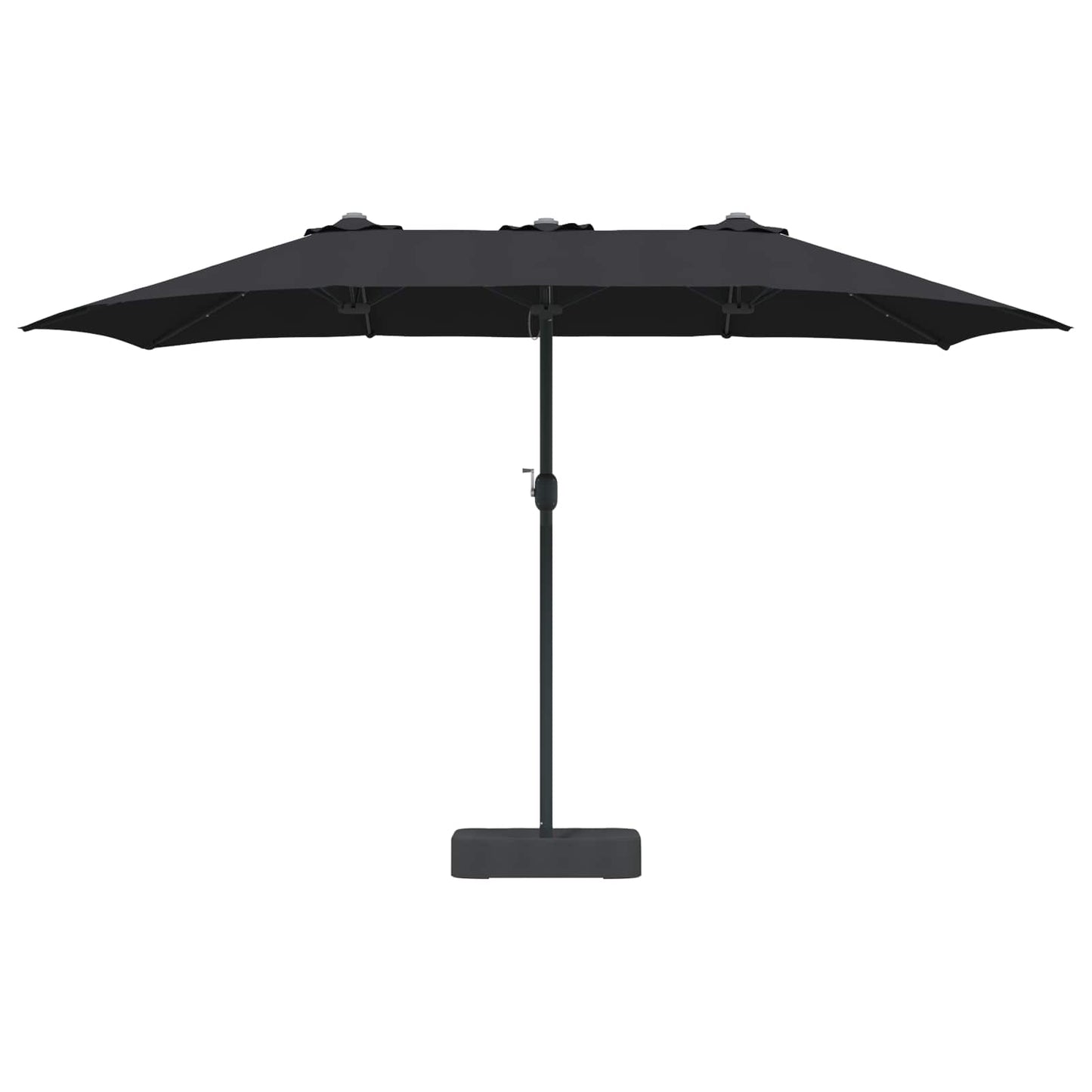 Garden Parasol Black 385 x 209 x 244 cm Polyester