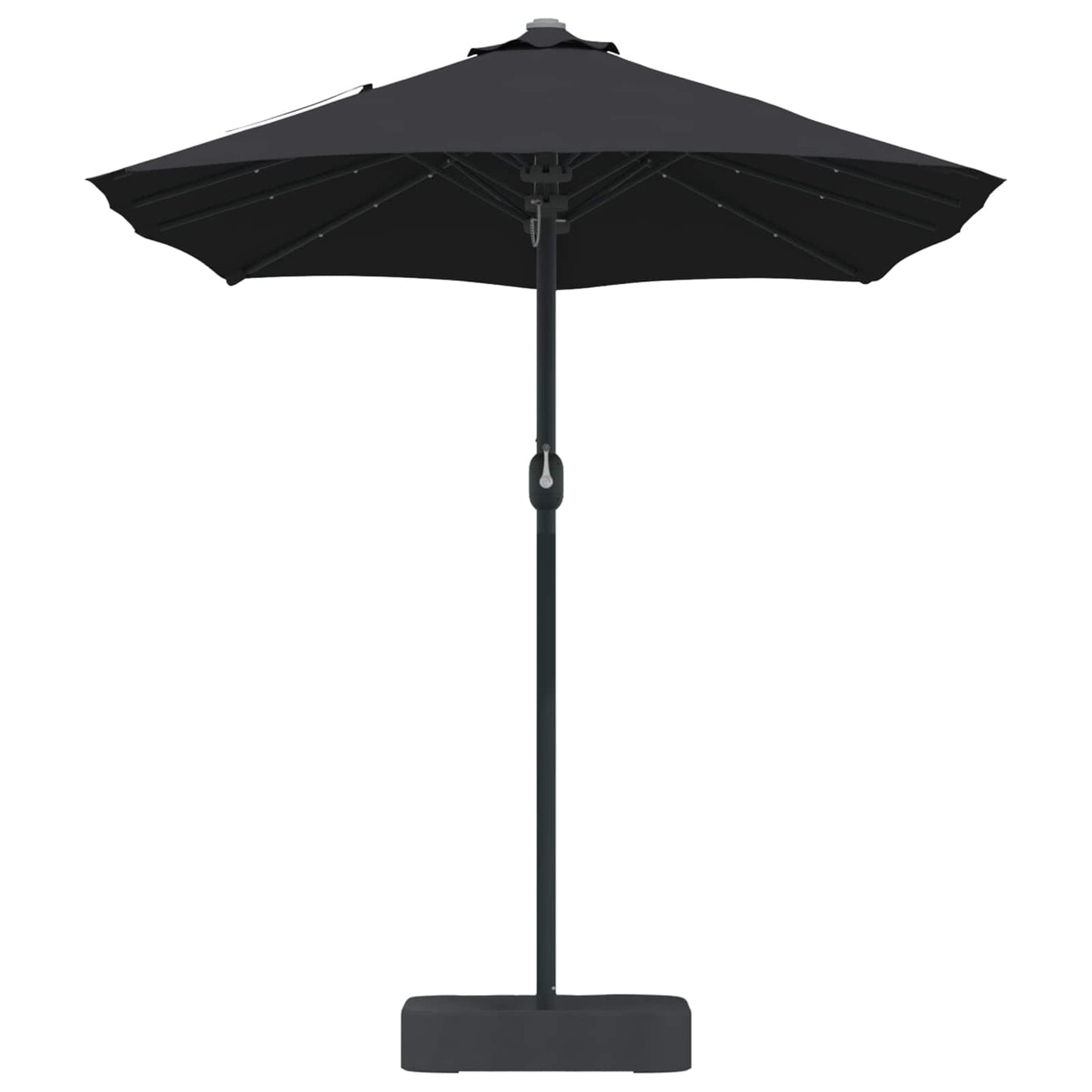 Garden Parasol Black 385 x 209 x 244 cm Polyester