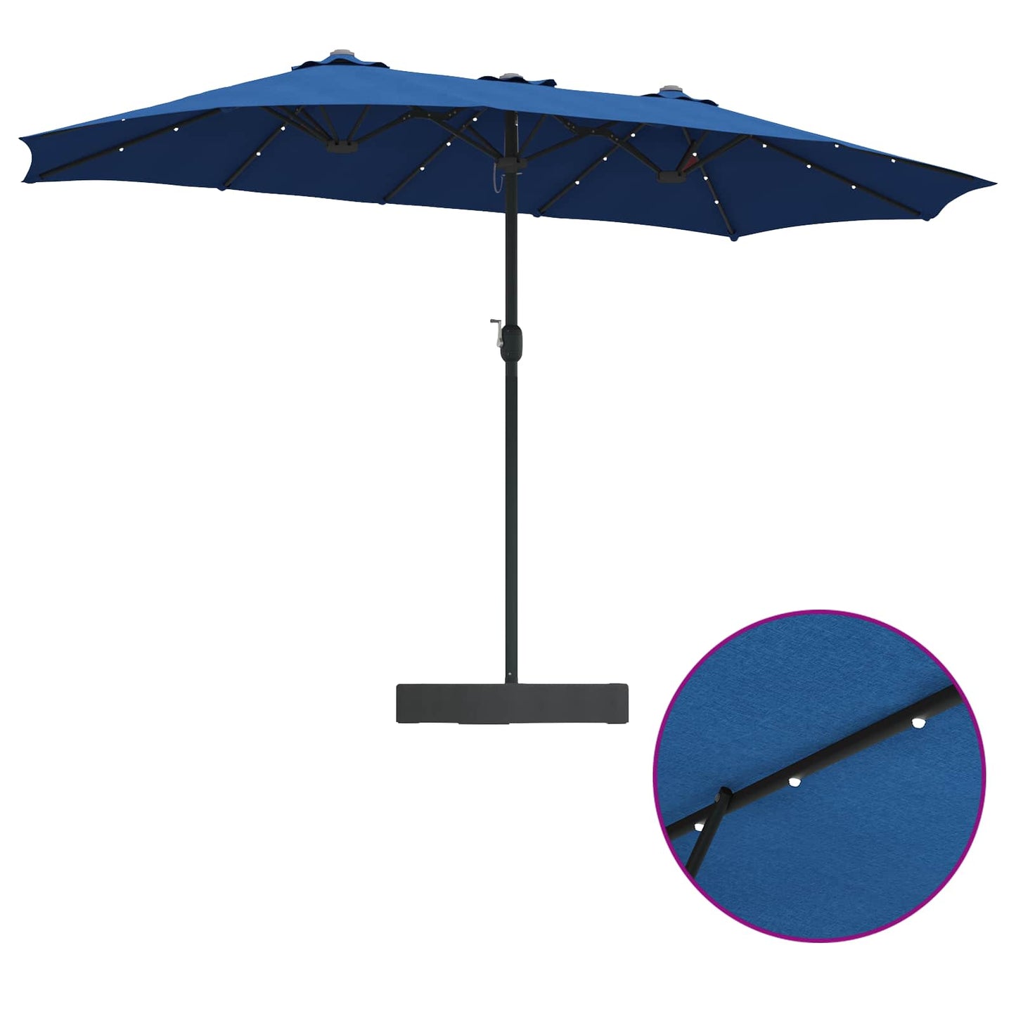 Garden Parasol Azurblau 385 x 209 x 244 cm Polyester