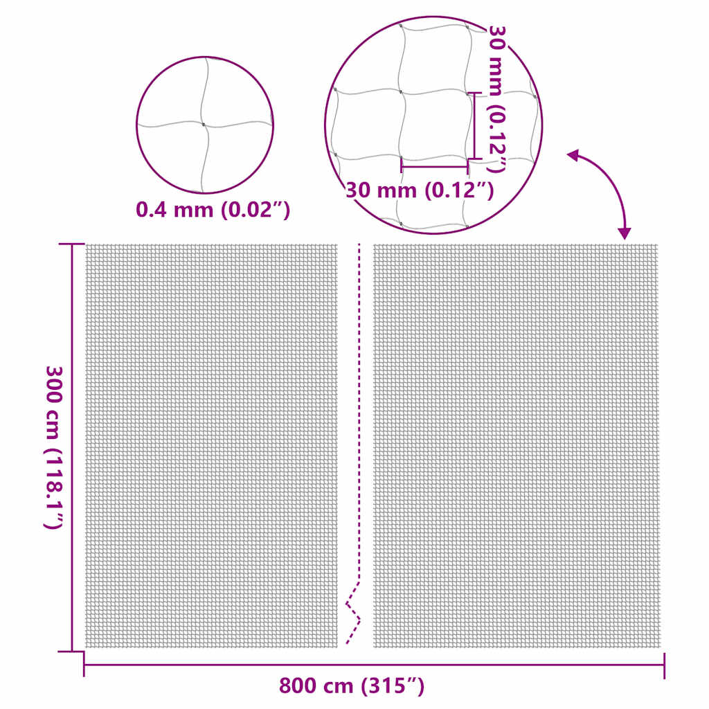 Cat Net Transparent 8x3 m Nylon